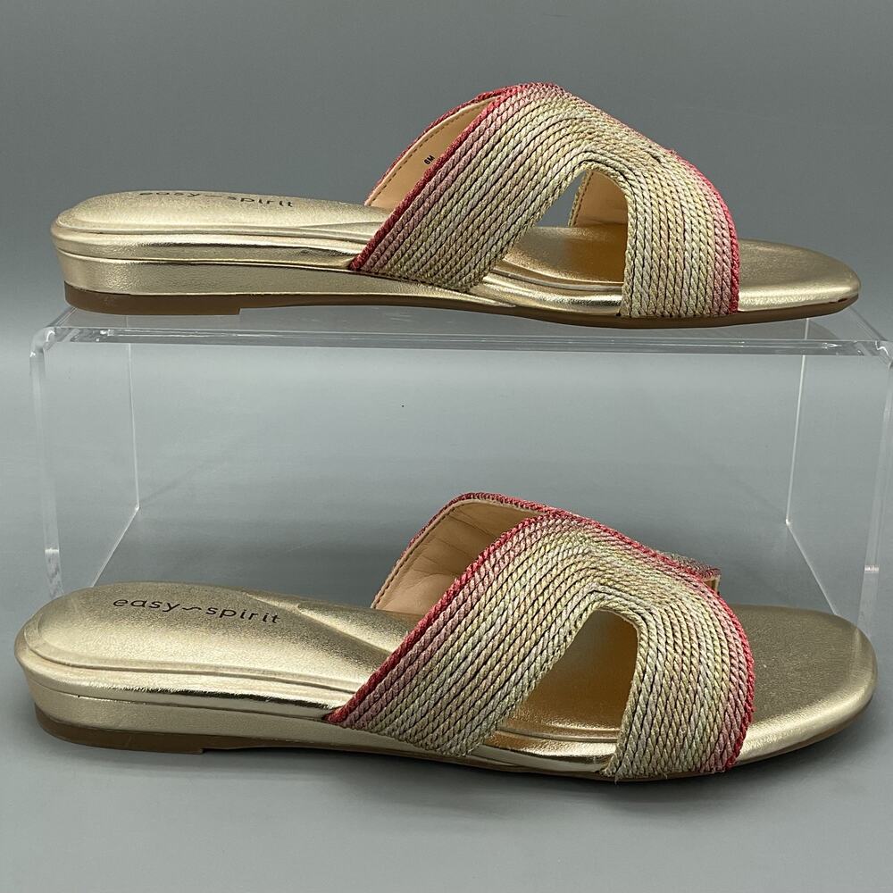 NEW Easy Spirit Women’s Calera Flat Slip on Sandals Light Pink Size 7.5M